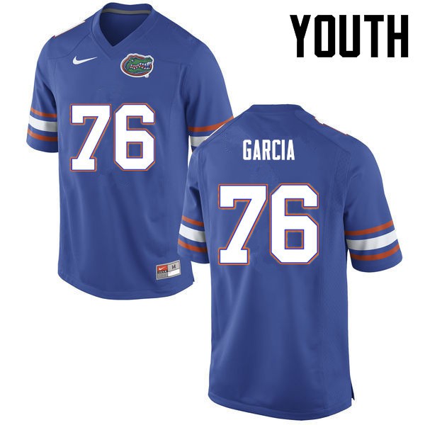 Florida Gators Youth #76 Max Garcia College Football Jersey Blue